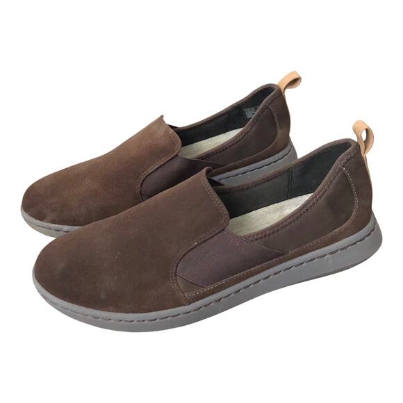 CLARKS Unstructured Womens Size 9 M Brown Un Adorn Leather Slip On Loafers Shoes - Picture 1 of 9